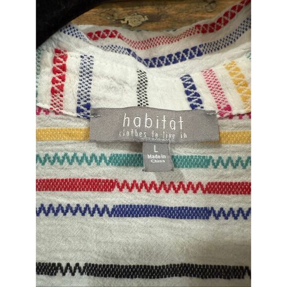 Habitat button front cotton blouse top relaxed fit size Large - Picture 4 of 9